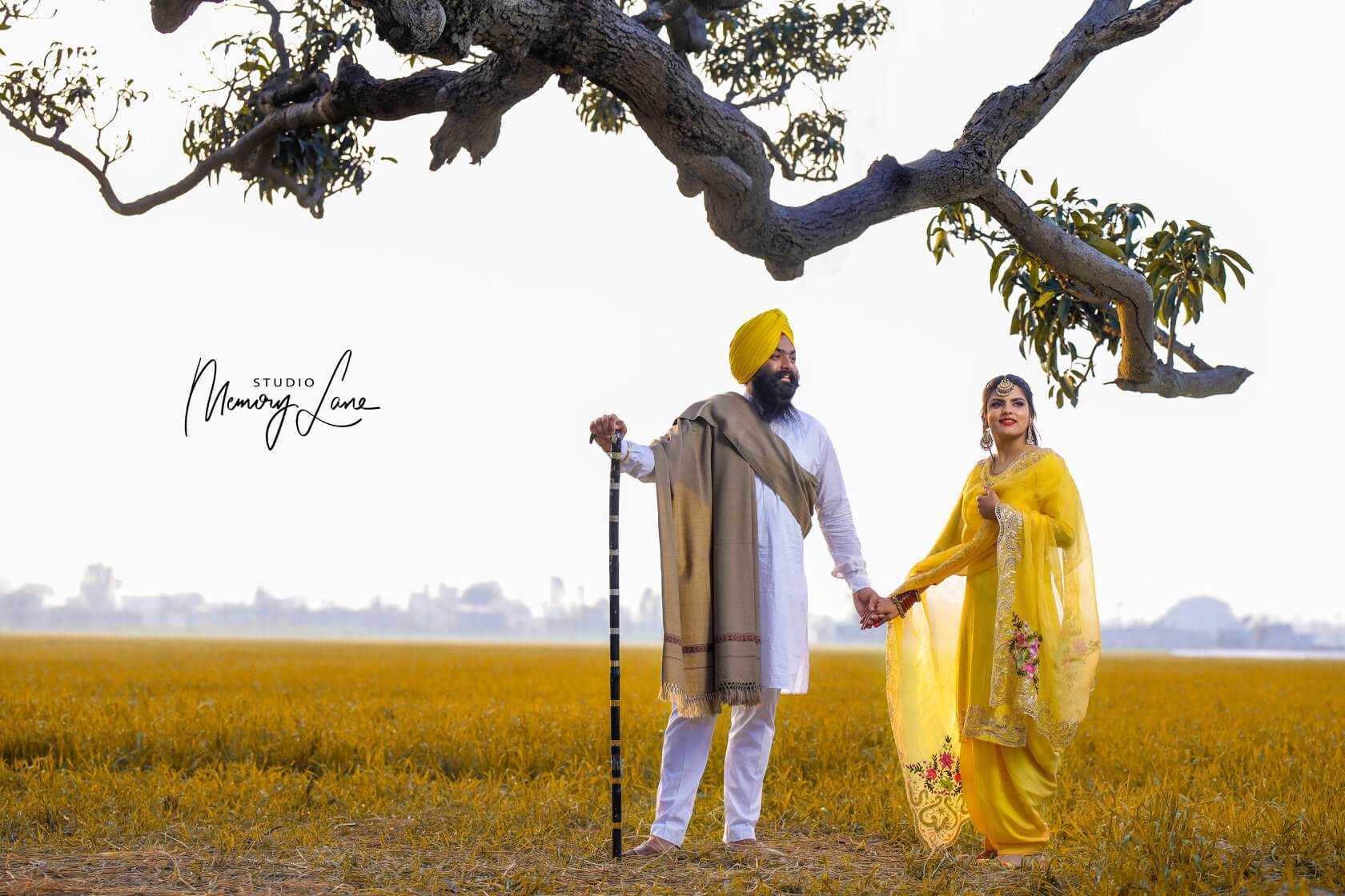 Best Pre-wedding photographers in Moga - yellow color of love