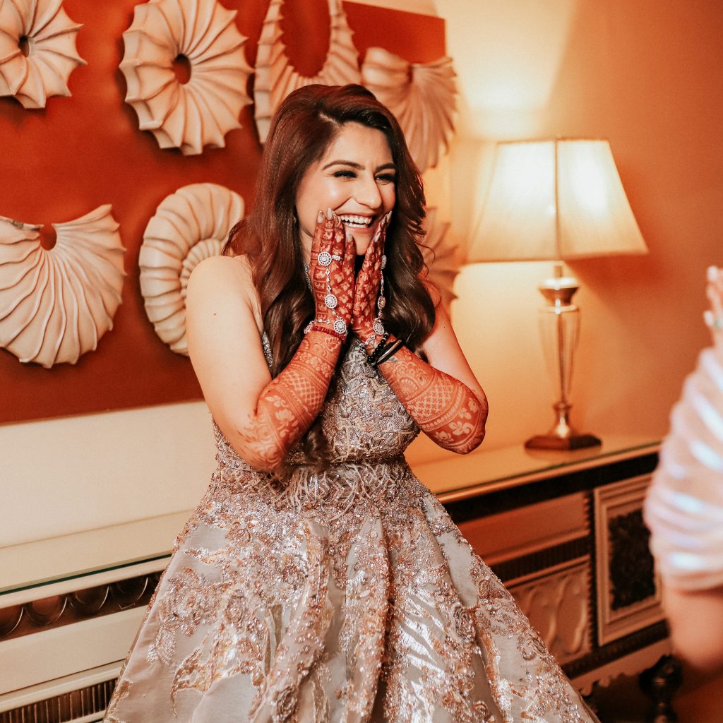 Candid photography- Beautiful bride captured during her Engagement ceremony