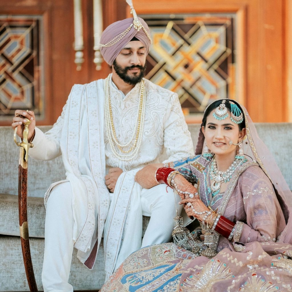 College friend turned into a loving couple- Wedding portrait of couple