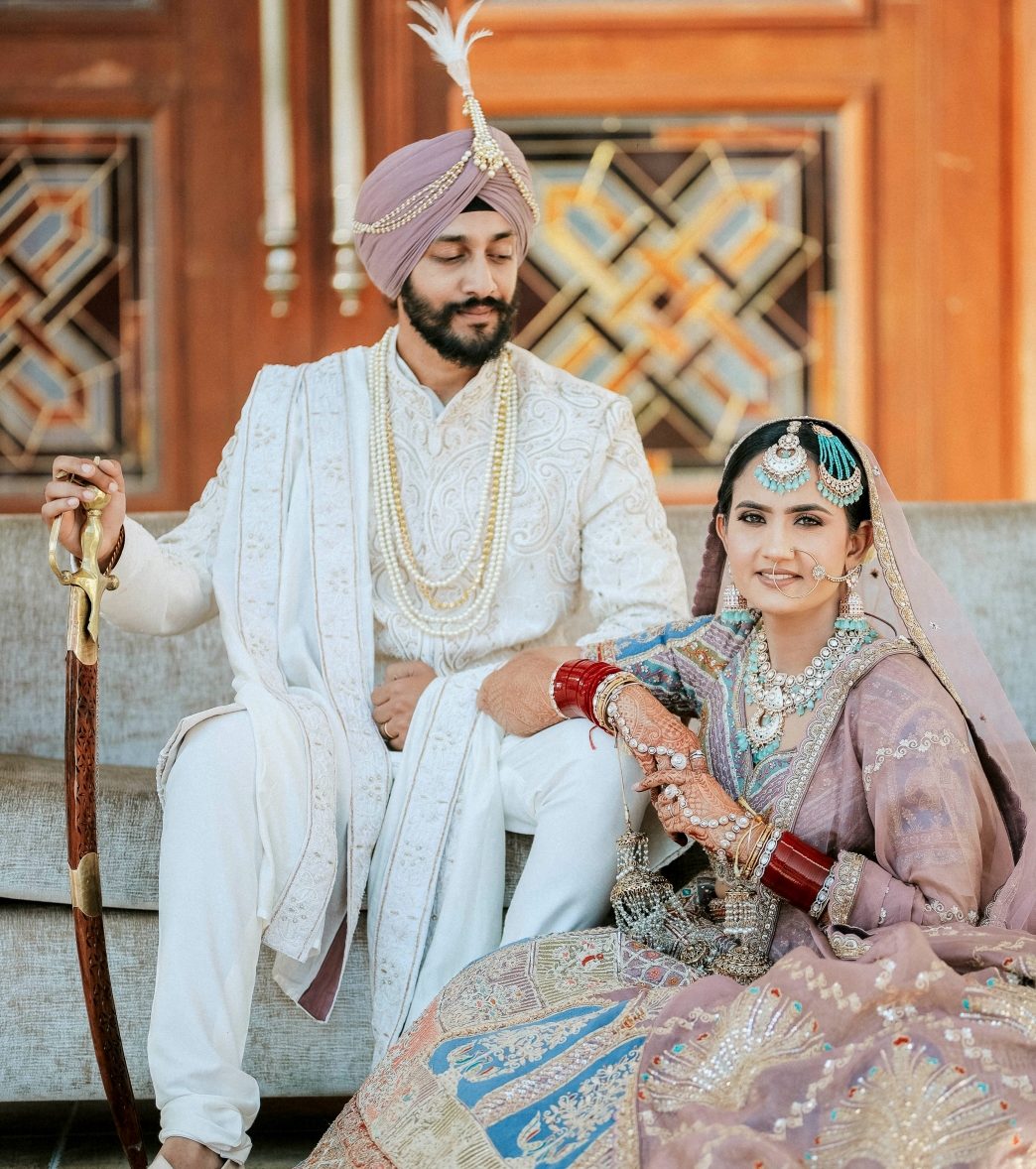 College friend turned into a loving couple- Wedding portrait of couple