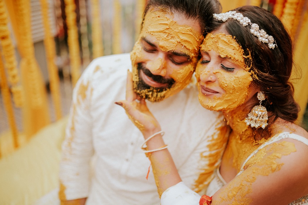 Couple haldi photo