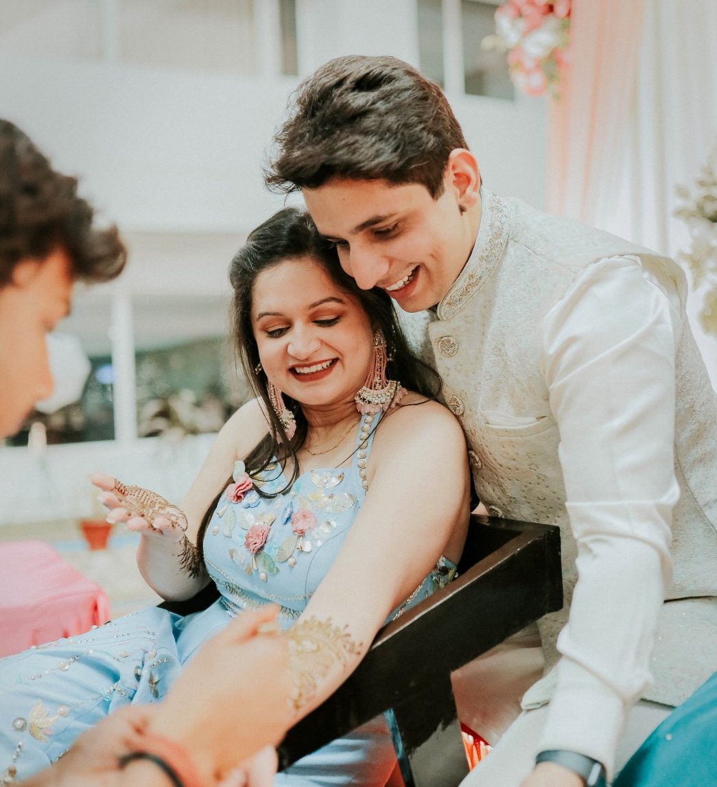 Couple picture from their mehndi ceremony