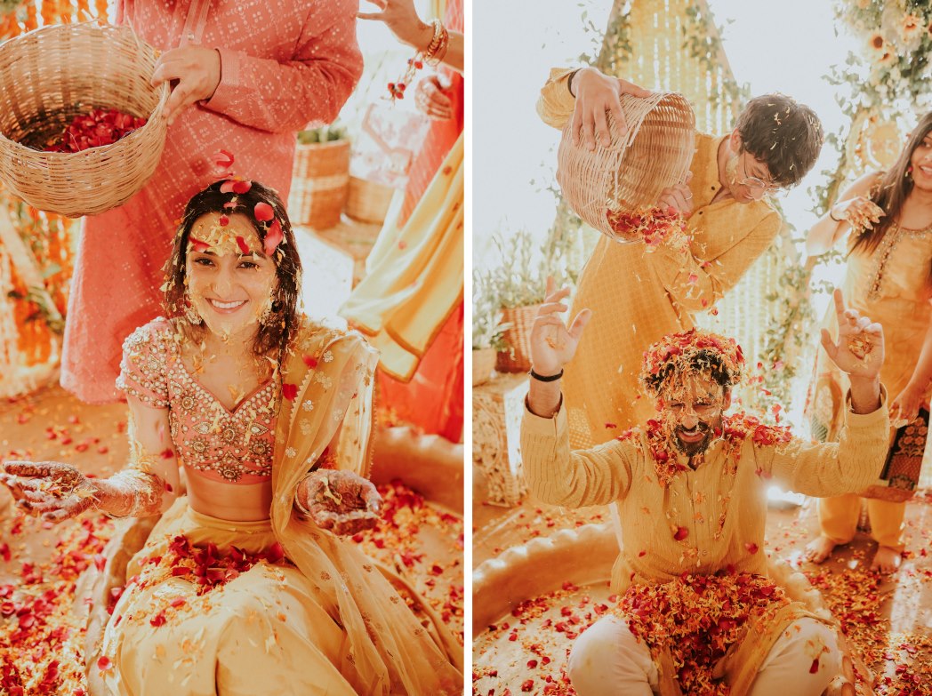 SWIPING INTO FOREVER: Akriti and Sagar's Unconventional Love Tale- Haldi photos of Couple