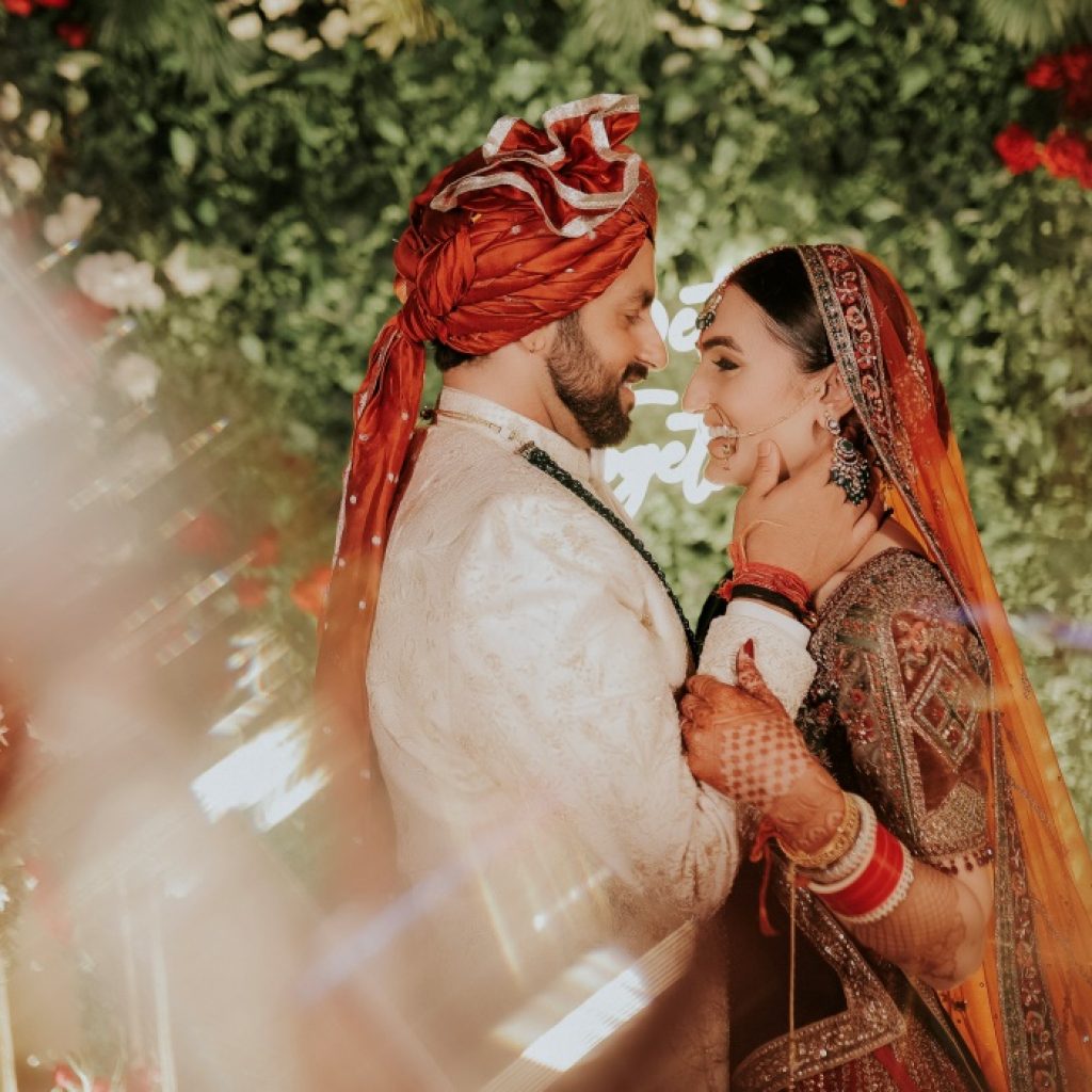 Wedding photo of couple from Indian wedding