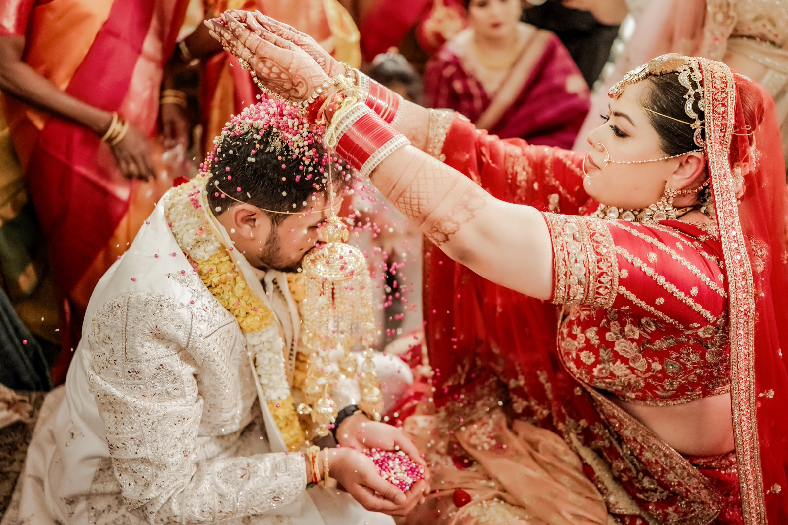 Candid shot during hindu wedding ceremony